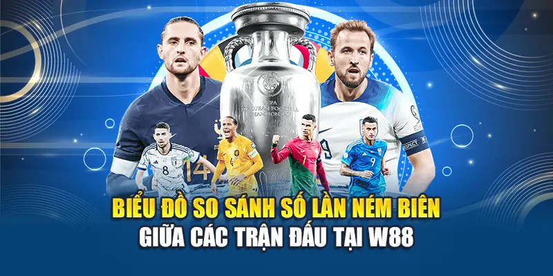 Kèo Ném Biên W88 Là Gì? Hướng Dẫn Chi Tiết Và Cách Phân Tích 1 Biểu đồ so sánh số lần ném biên giữa các trận đấu tại W88