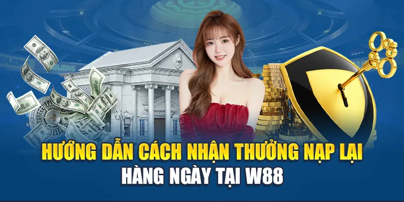 Thưởng Nạp Lại Hàng Ngày - Nhận Quà Khủng Cùng W88 3 Hướng dẫn cách nhận thưởng nạp lại hàng ngày tại W88
